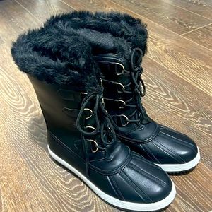Fur lined duck boots